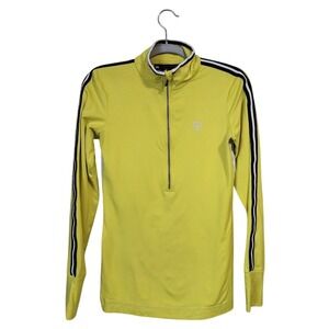 TONI SAILER Bright‎ Yellow Ski Base Layer Quarter Zip Athletic Top Size 4